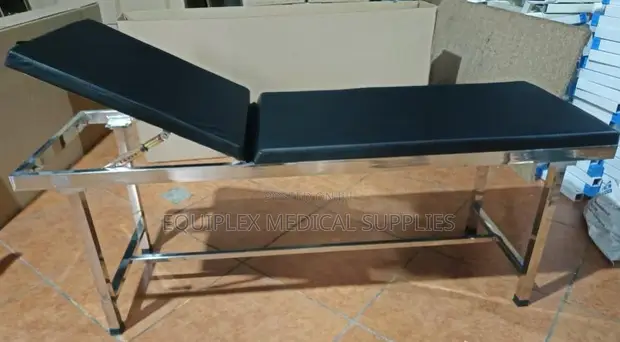 Imported Stainless Steel Examination Couch with Headrest - 1