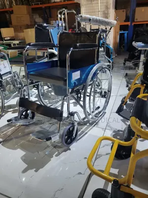 Quality Standard Wheelchair with Commode and Footrest - Stainless Steel