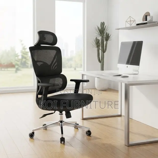 Executive Orthopedic Office Chair with Adjustable Armrests - 1