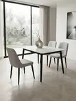 Four Seater Brown Leather Dining Set - 3