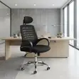 Mesh Adjustable Home Office Headrest Chair - Black - 1