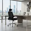 Mesh Adjustable Home Office Headrest Chair - Black - 4