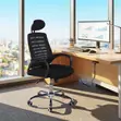 Mesh Adjustable Home Office Headrest Chair - Black - 5