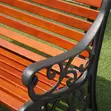 Modern Outdoor Bench - Brown Metal Frame - 3