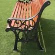 Modern Outdoor Bench - Brown Metal Frame - 5