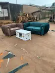 Teal Velvet 3-Seater Sofa + Brown 2-Seater + Storage Coffee Table - 1