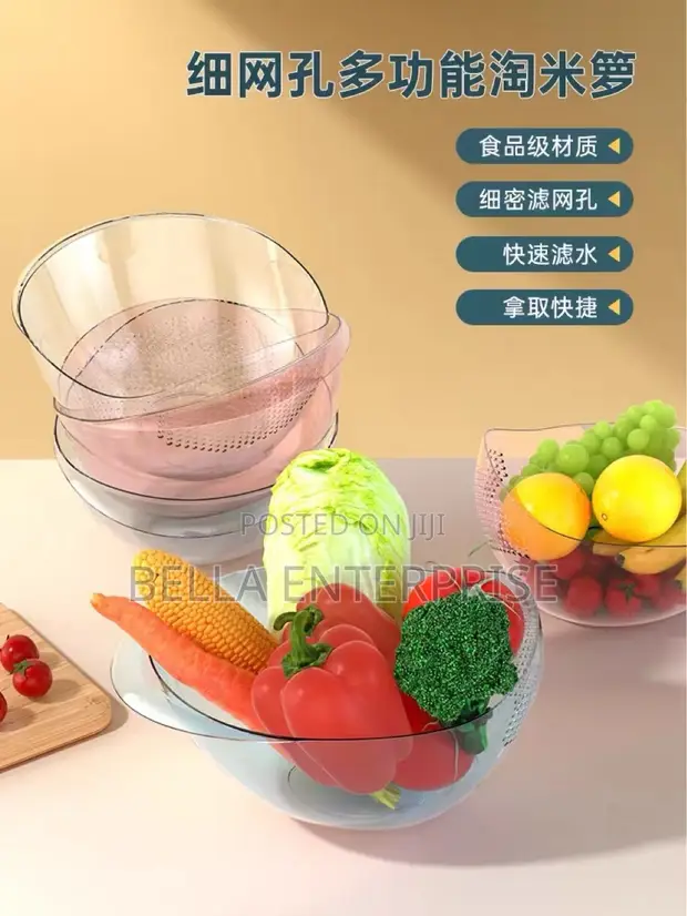 Rice Washing Bowl/Colander - Grey - 1