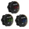 12V/24V Digital LED Voltmeter - Waterproof Round Panel - 1