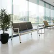 Upholstered Three-Seater Leather Reception Bench - 4