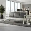 Upholstered Three-Seater Leather Reception Bench - 5
