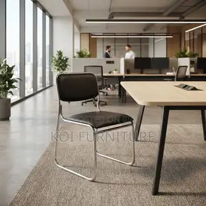 Office Visitor Chair - Leather, Sled Base