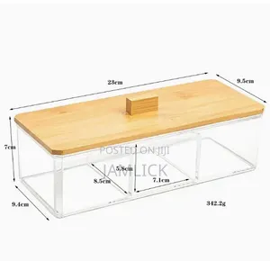 Acrylic Organizer with Bamboo Lid