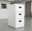 Three-Drawer Metal File Cabinet - White - 2