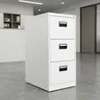 Three-Drawer Metal File Cabinet - White - 4