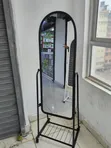 Full Length Standing Mirror with Wheels & Shoe Storage - 2