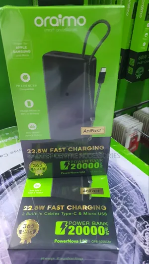 Oraimo 20000mAh Power Bank ya Fast Charge Nova L22