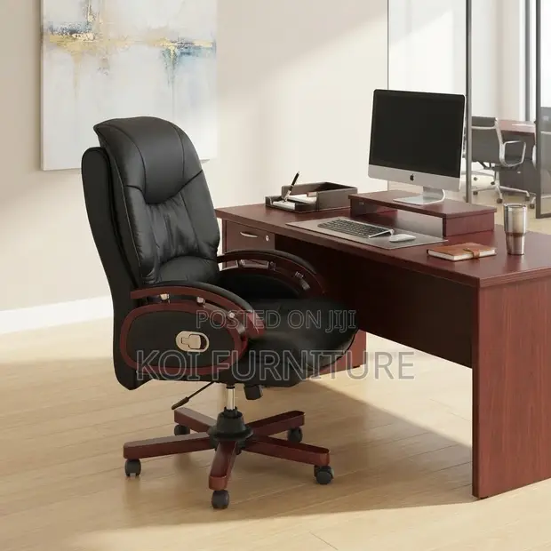 Executive High Back Leather Office Chair - 1