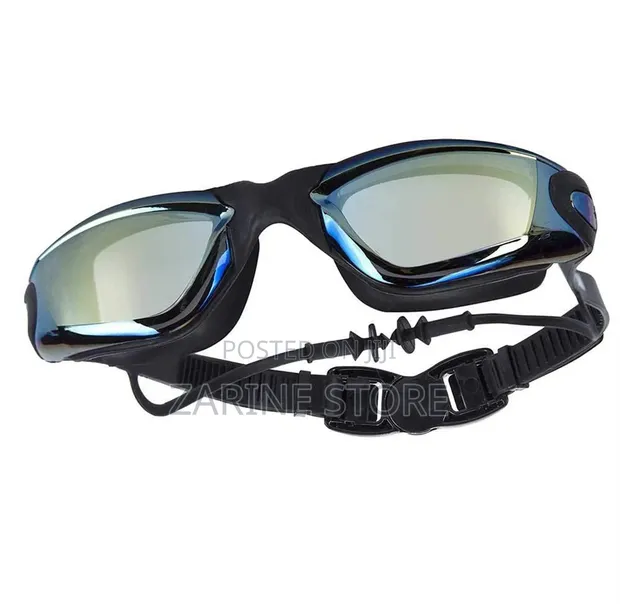 Adult Silicone Swimming Goggles with Earbuds - 1
