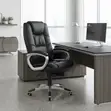 Executive High Backrest Leather Office Chair - Brown - 2