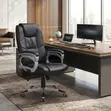 Executive High Backrest Leather Office Chair - Brown - 3