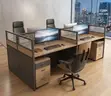 Brown Imported 4-Station Office Desk - 2