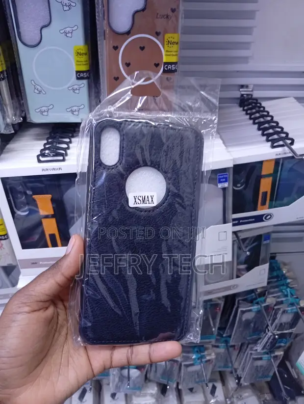 Leather Phone Case for iPhone XS Max - Black - 1