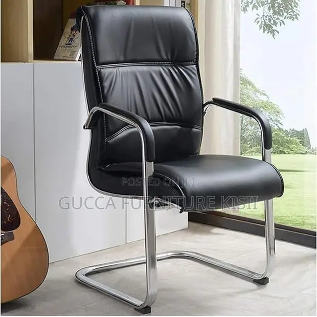 Executive High Back Leather Visitor Chair - 1