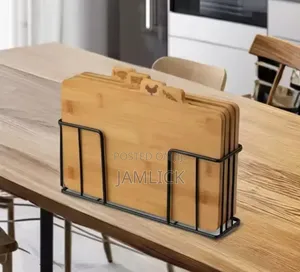 5-Piece Bamboo Chopping Board Set with Holder
