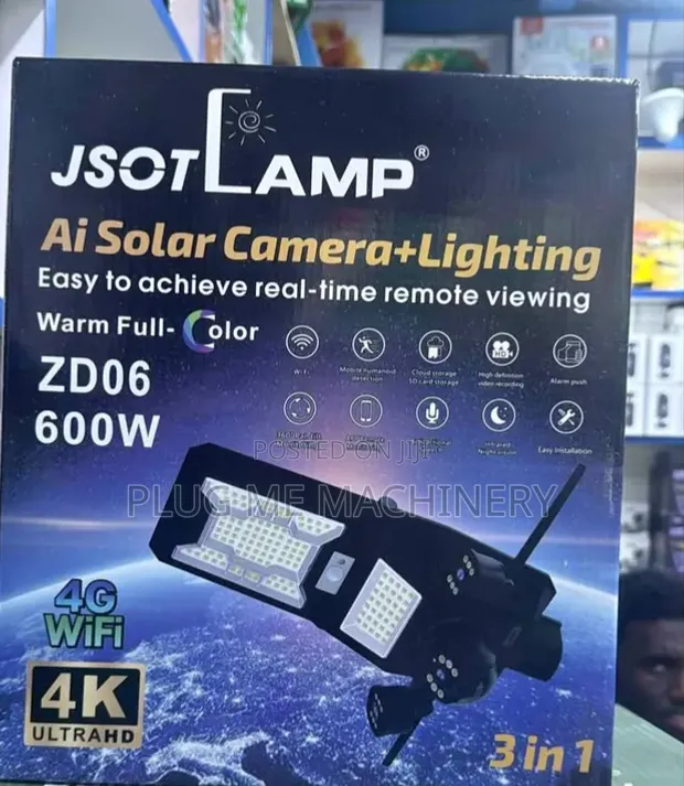 AI Solar Camera Flood Light 600W - Long Warranty - 1