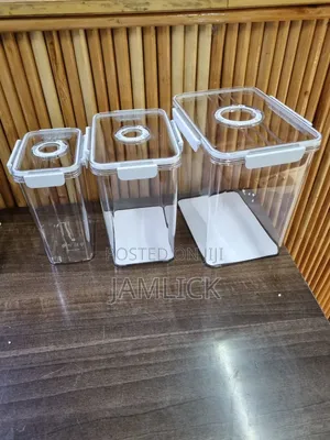 3-Piece Ceramic Canister Set with Bamboo Base