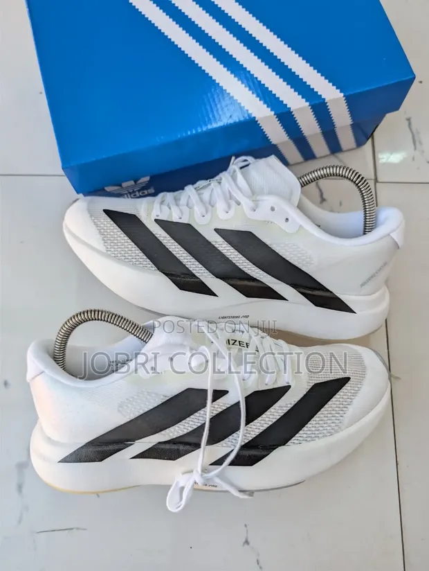 Adidas Adizero White Striped Black Sneakers - 1