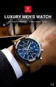 Poedagar Chronograph Leather Strap Watch - 4