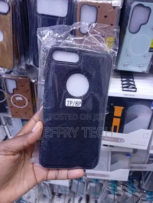 Black Faux Leather Back Cover for iPhone 7 Plus/8 Plus