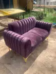 Kiti cha Sofa cha Rangi ya Zambarau cha Watu 2 - 1