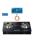 Ailyons GS014-5 2-Burner Glass Top Gas Cooker - 2