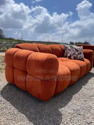 Sofa ya Ideal ya Viti 3 Rangi ya Burnt Orange