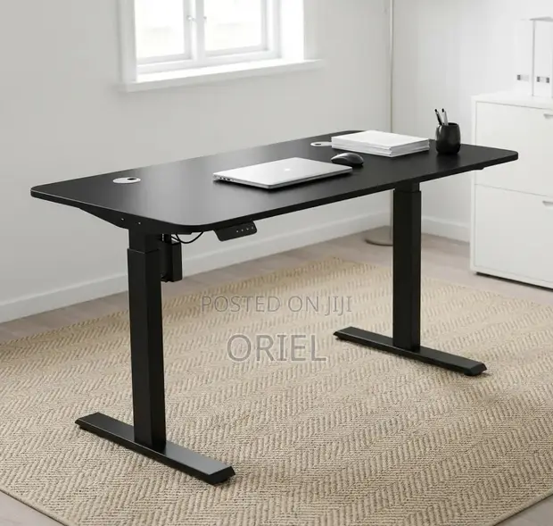 Black Electric Adjustable Office Desk - 1