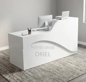 1.6M White Office Reception Counter Desk