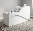 1.6M White Office Reception Counter Desk - 1