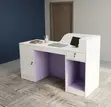 1.6M White Office Reception Counter Desk - 3