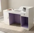 1.6M White Office Reception Counter Desk - 4