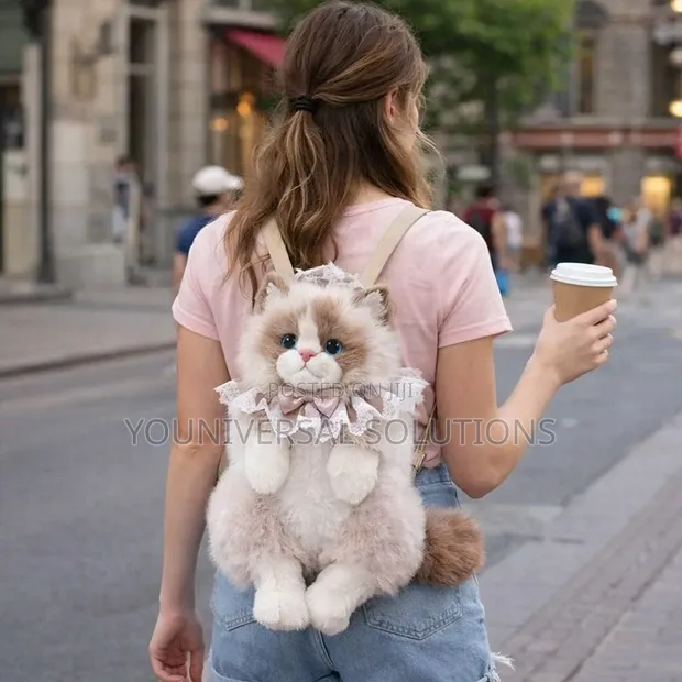 Trendy Plush Cat Bag for Kids & Teens - 1