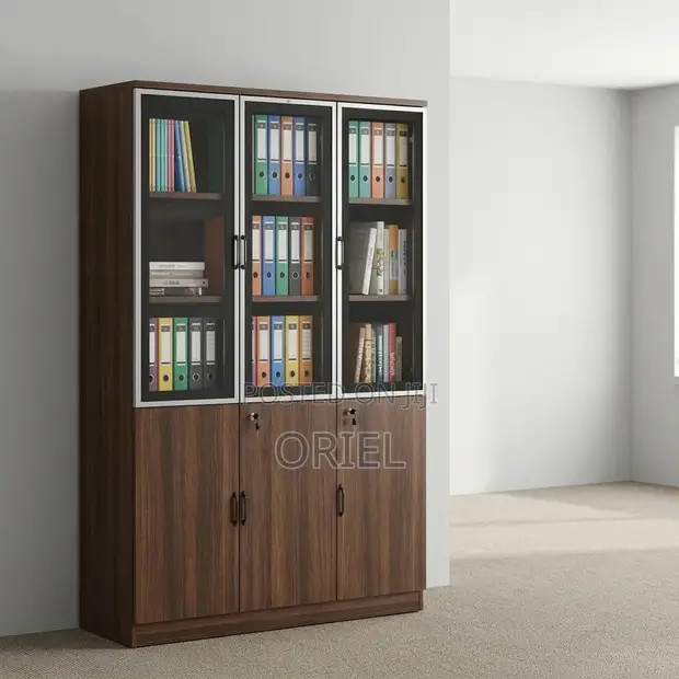 Three-Door Office Records Storage Cabinet - 1