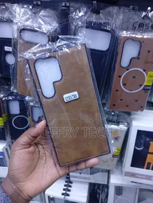 Brown Leather Back Cover for Samsung Galaxy S23 Ultra