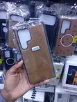Brown Leather Back Cover for Samsung Galaxy S23 Ultra - 1