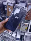 Black Leather-Finish Back Case for Samsung Galaxy S22 Ultra - 2