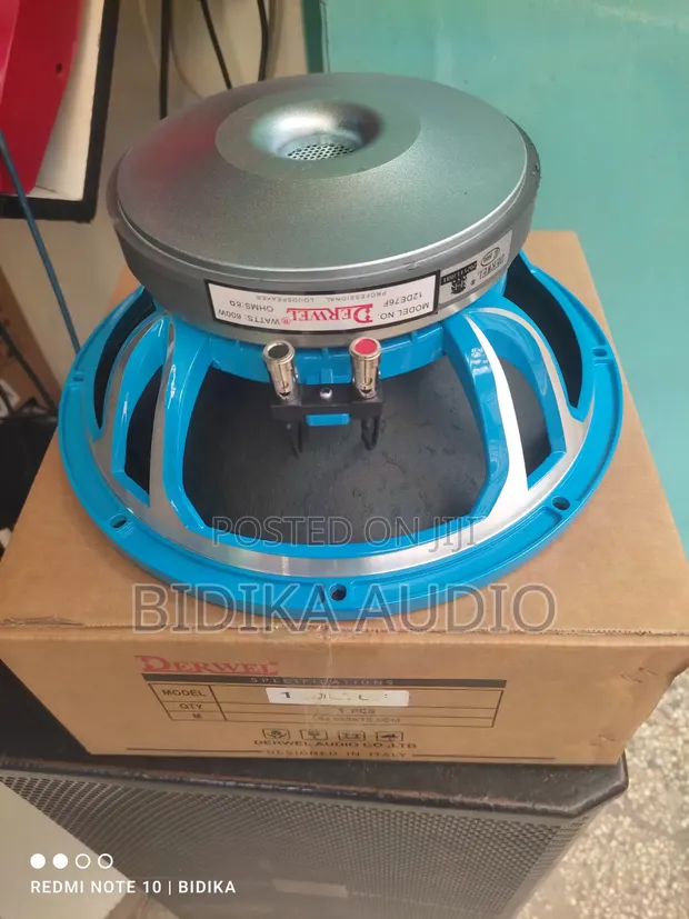 Derwel 12DE75F 12" Professional Speaker Driver - 600W Mid-Bass - 1
