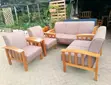 7-Seater Wooden Armrest Sofa Set - 1