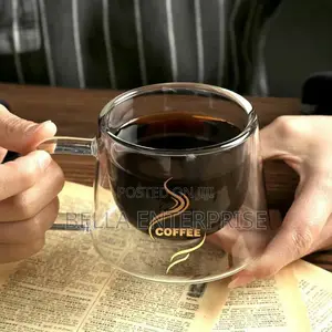 Heat-Resistant Borosilicate Double-Wall Glass Coffee Mug (2pcs)