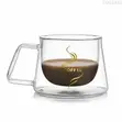 Heat-Resistant Borosilicate Double-Wall Glass Coffee Mug (2pcs) - 4